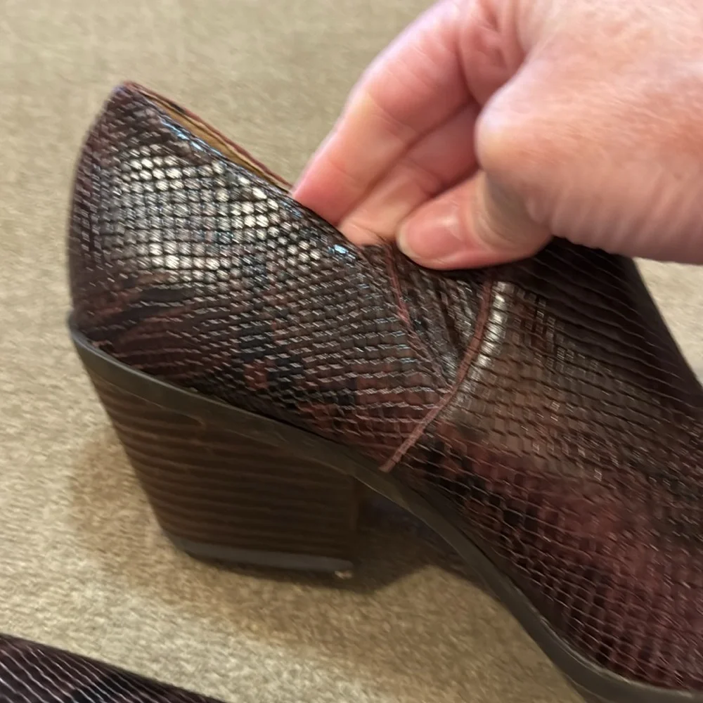 Lucky Brand Womens Snake Print Low Ankle Bootie Brown 8.5 (TD) - Picture 6 of 7